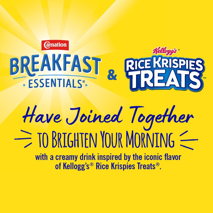 Carnation Breakfast Essentials® and kelloggs rice krispies treats have joined together to brighten your morning